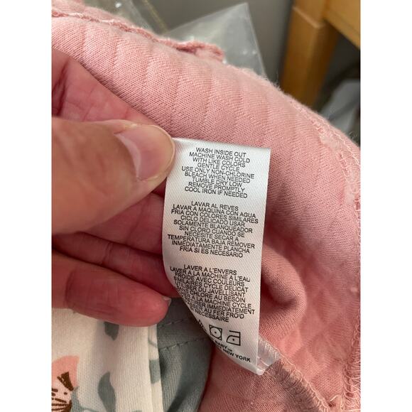 Catherine Malandrino 3 piece leggings set hooded vest pastel floral cotton 0-3m - Picture 4 of 6